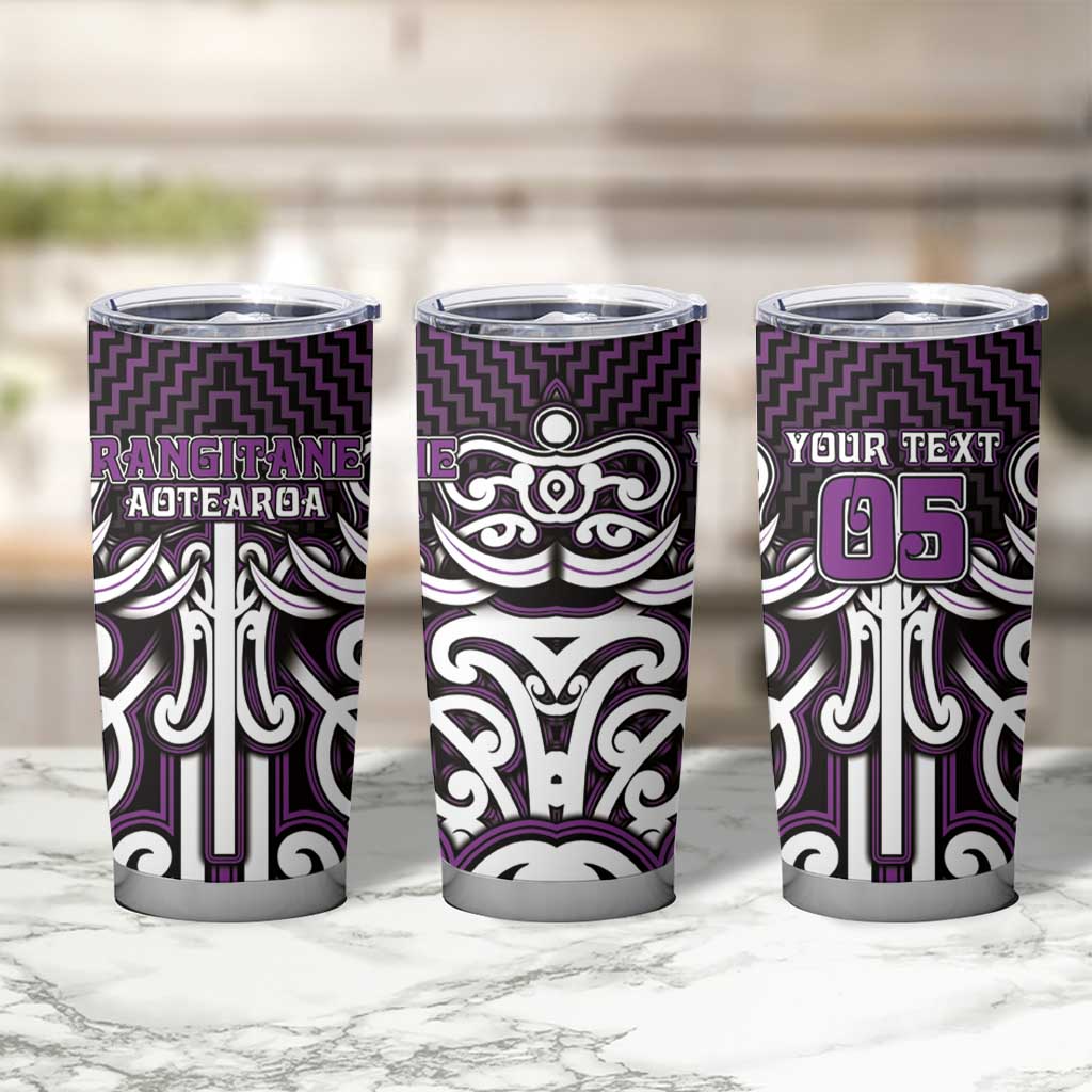 Custom Aotearoa Rangitane Tumbler Cup Maori Tribal Pattern Mix Poutama