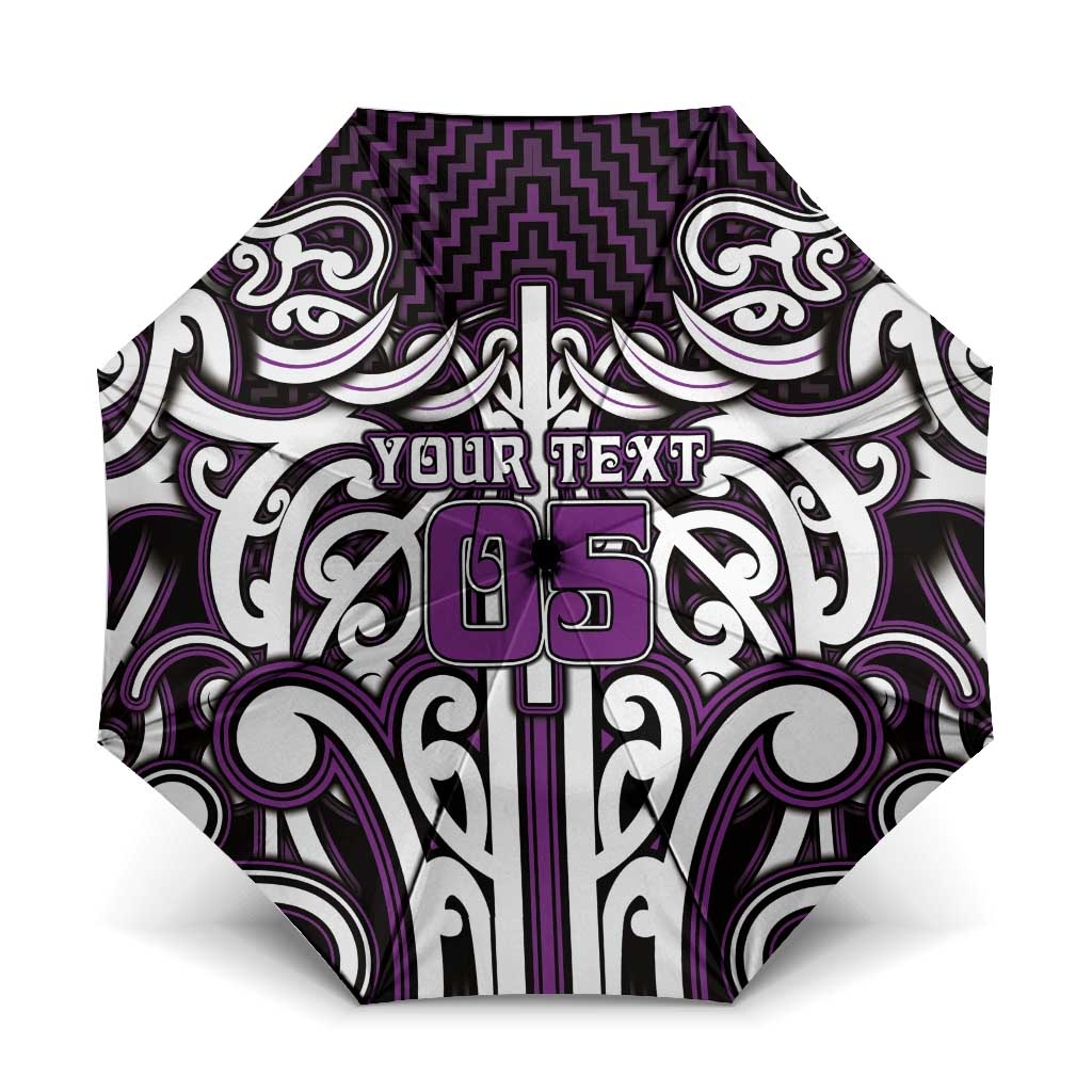 Custom Aotearoa Rangitane Umbrella Maori Tribal Pattern Mix Poutama