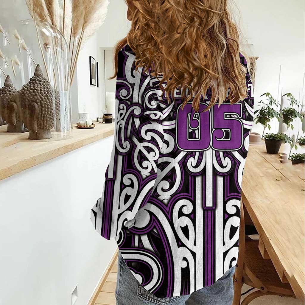 Custom Aotearoa Rangitane Women Casual Shirt Maori Tribal Pattern Mix Poutama