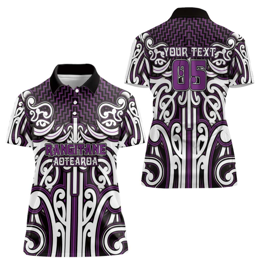 Custom Aotearoa Rangitane Women Polo Shirt Maori Tribal Pattern Mix Poutama