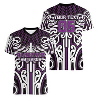 Custom Aotearoa Rangitane Women V-Neck T-Shirt Maori Tribal Pattern Mix Poutama