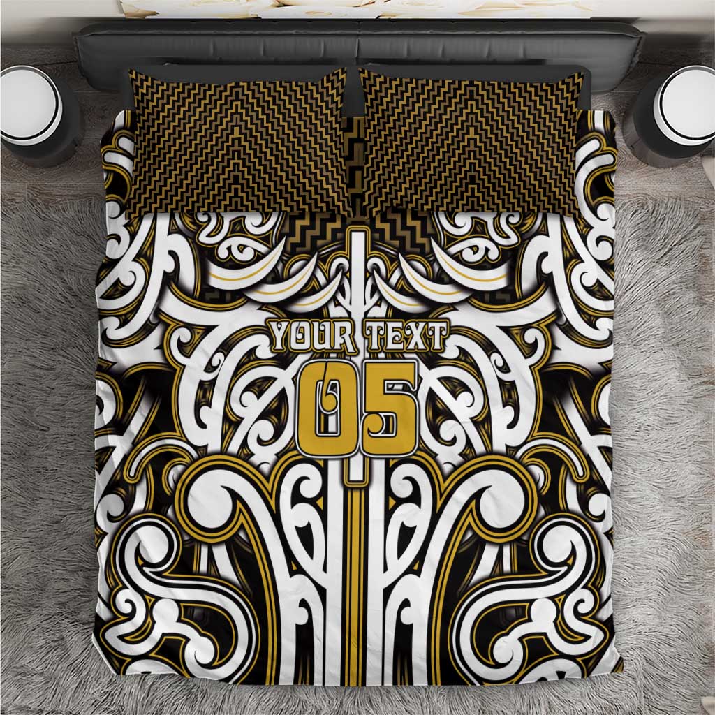 Custom Aotearoa Taranaki Bedding Set Maori Tribal Pattern Mix Poutama