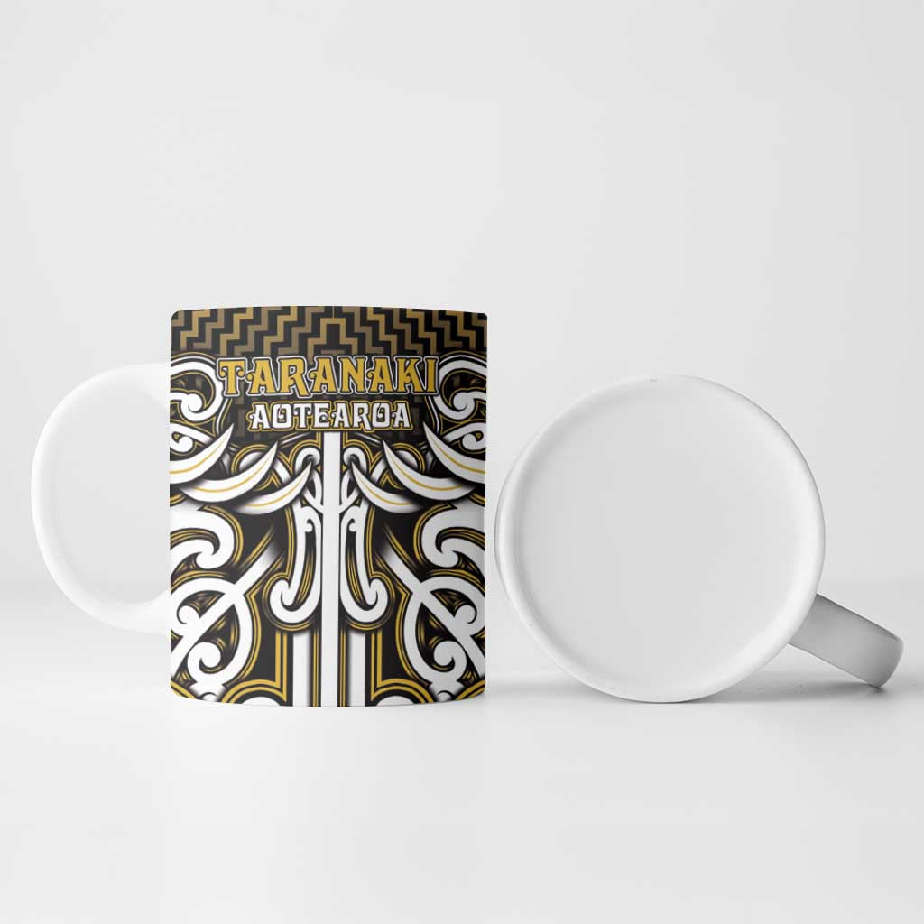 Custom Aotearoa Taranaki Ceramic Mug Maori Tribal Pattern Mix Poutama LT05 - Polynesian Pride