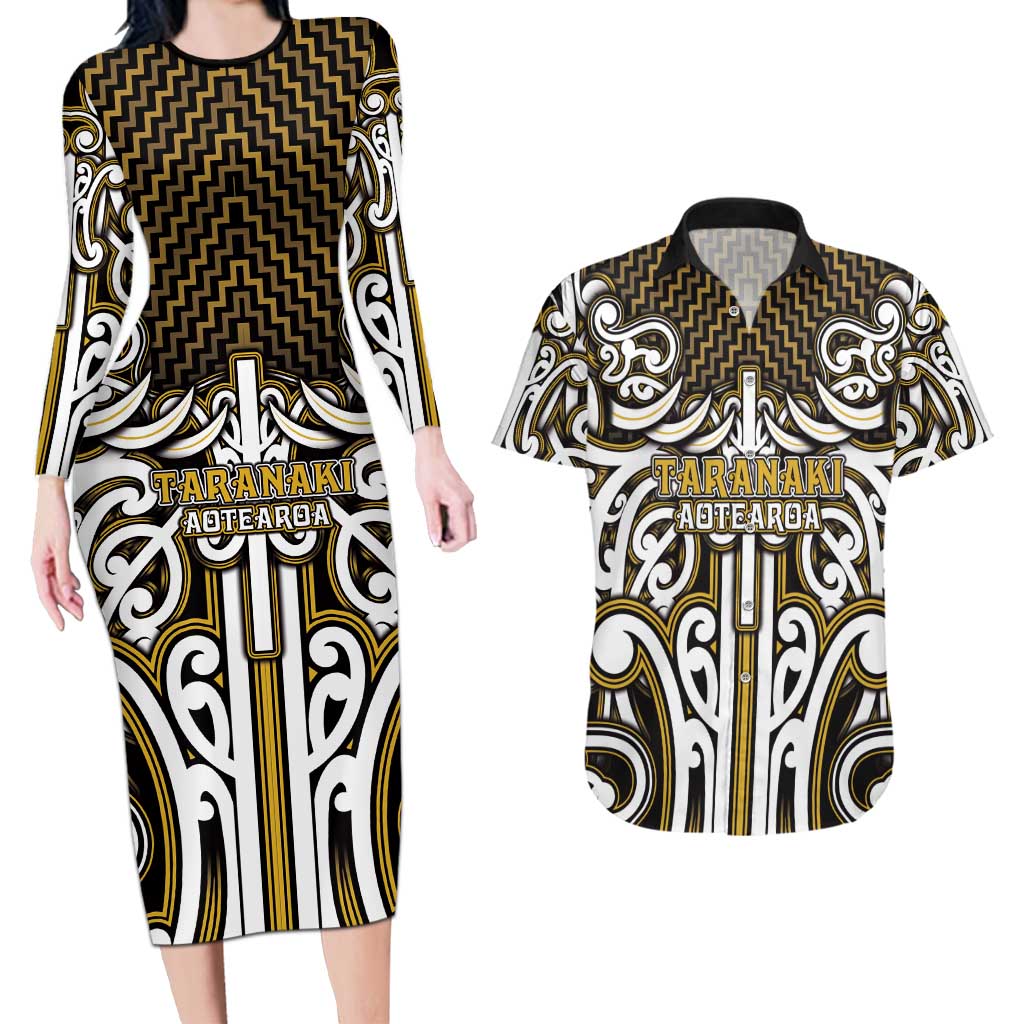 Custom Fiji Rugby Couples Matching Long Sleeve Bodycon Dress and Hawaiian Shirt World Cup 2023 Go Champions Fijian Tapa Black Version LT14 main image 0