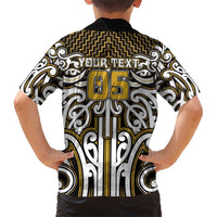 Custom Aotearoa Taranaki Family Matching Long Sleeve Bodycon Dress and Hawaiian Shirt Maori Tribal Pattern Mix Poutama