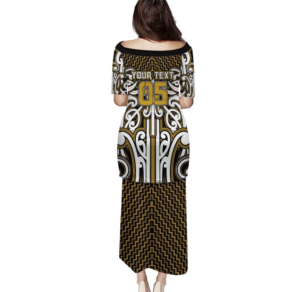 Custom Aotearoa Taranaki Family Matching Puletasi and Hawaiian Shirt Maori Tribal Pattern Mix Poutama