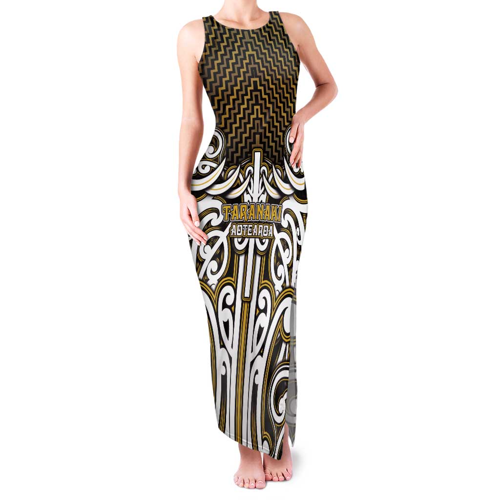 Custom Aotearoa Taranaki Family Matching Tank Maxi Dress and Hawaiian Shirt Maori Tribal Pattern Mix Poutama