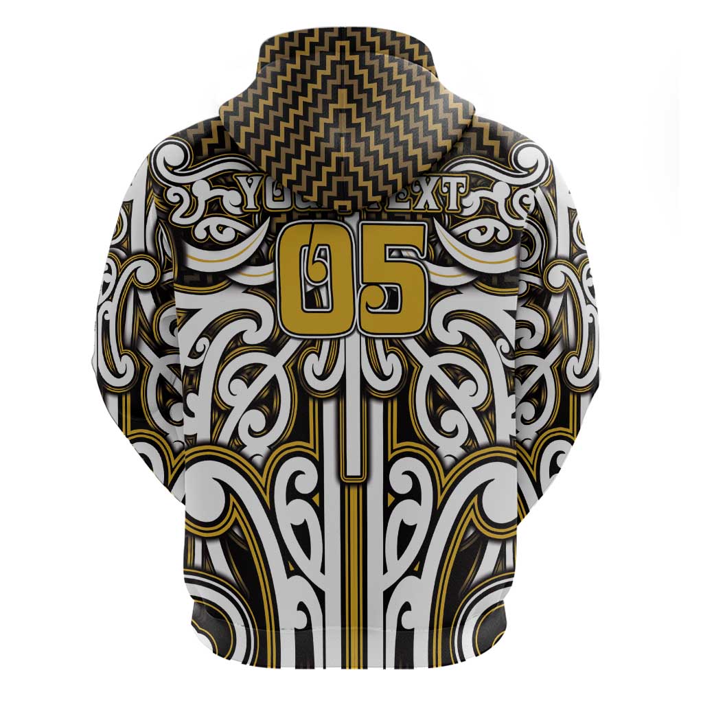 Custom Aotearoa Taranaki Hoodie Maori Tribal Pattern Mix Poutama