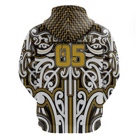 Custom Aotearoa Taranaki Hoodie Maori Tribal Pattern Mix Poutama