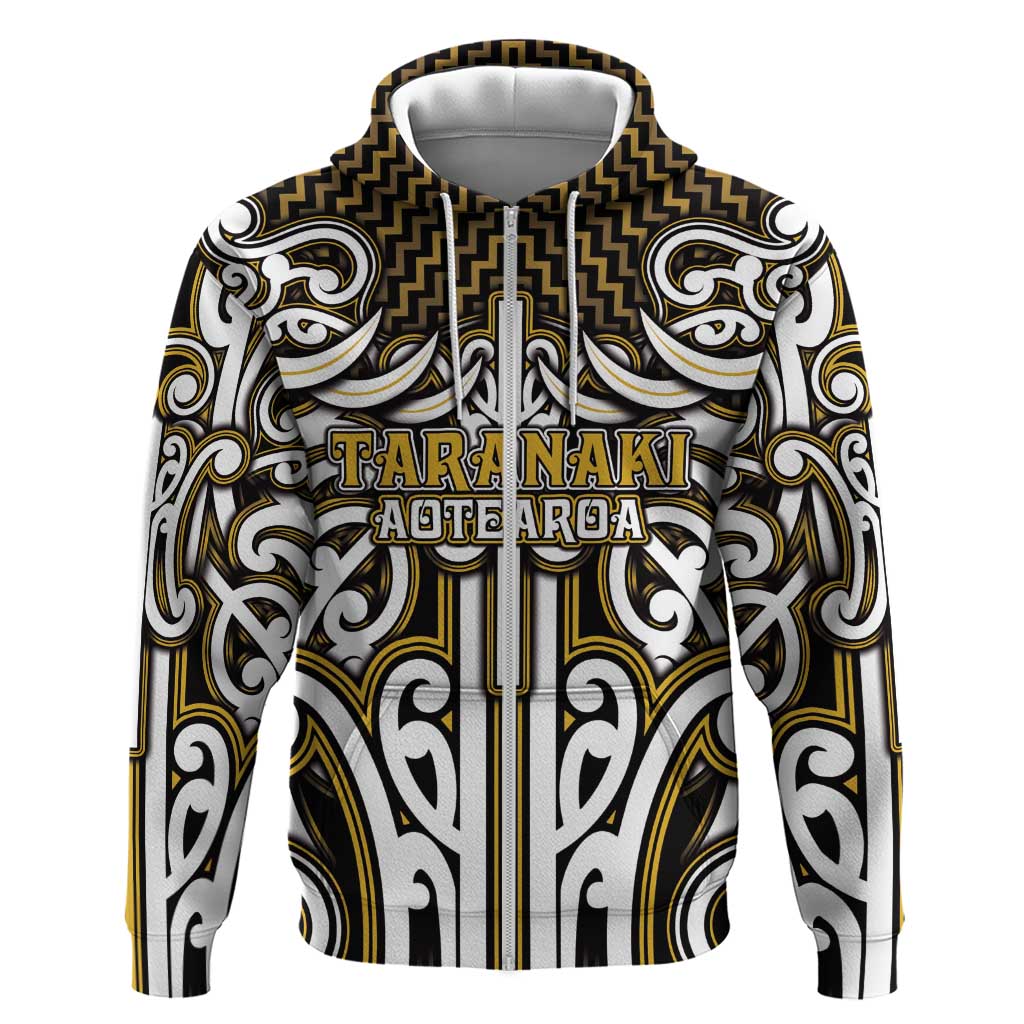 Custom Aotearoa Taranaki Hoodie Maori Tribal Pattern Mix Poutama