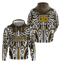 Custom Aotearoa Taranaki Hoodie Maori Tribal Pattern Mix Poutama