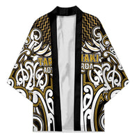 Custom Aotearoa Taranaki Kimono Maori Tribal Pattern Mix Poutama