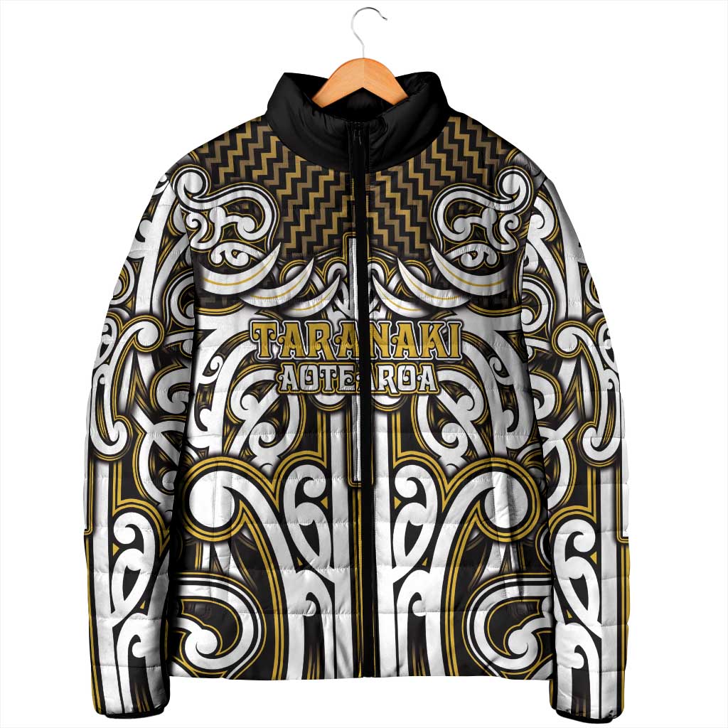Custom Aotearoa Taranaki Padded Jacket Maori Tribal Pattern Mix Poutama LT05 - Polynesian Pride