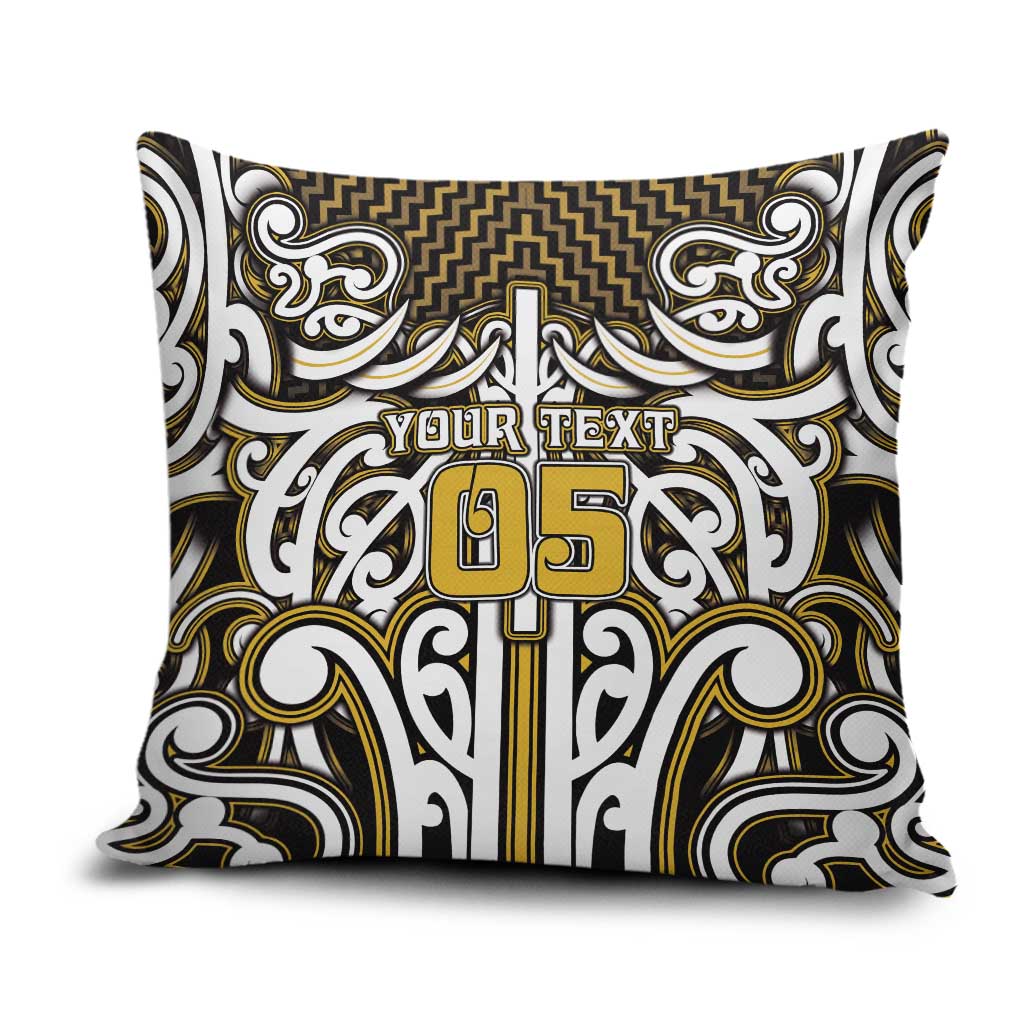 Custom Aotearoa Taranaki Pillow Cover Maori Tribal Pattern Mix Poutama