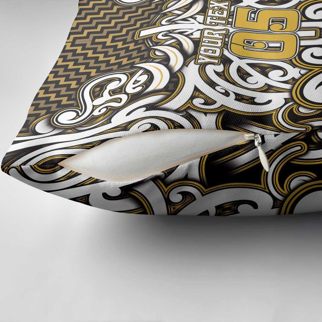 Custom Aotearoa Taranaki Pillow Cover Maori Tribal Pattern Mix Poutama