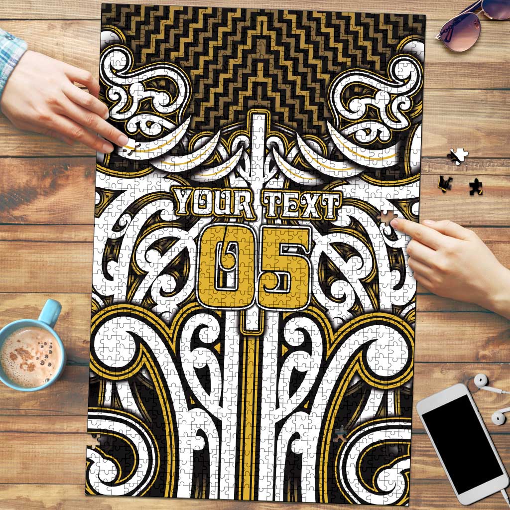 Custom Aotearoa Taranaki Puzzle Maori Tribal Pattern Mix Poutama