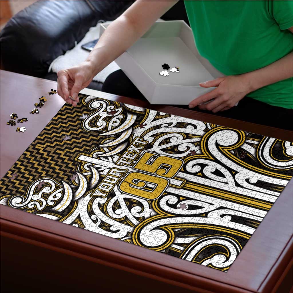 Custom Aotearoa Taranaki Puzzle Maori Tribal Pattern Mix Poutama