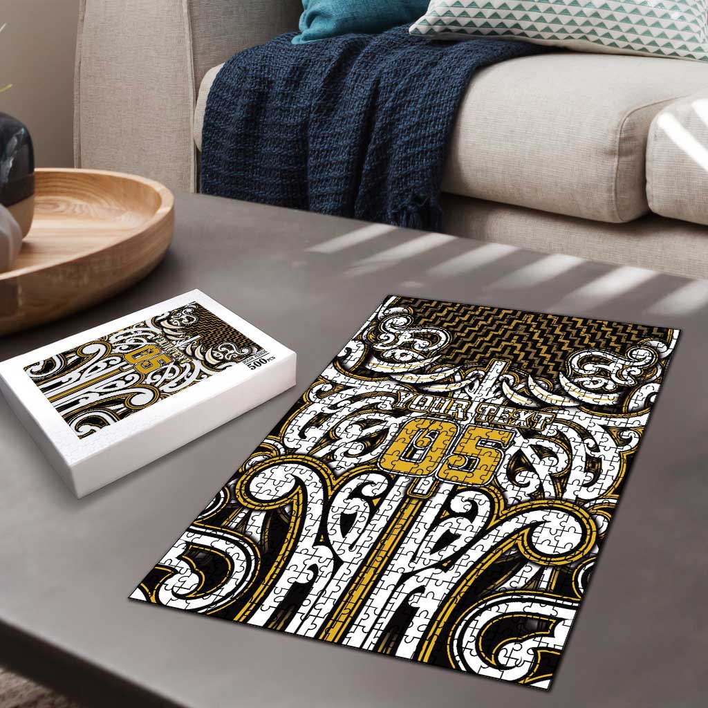Custom Aotearoa Taranaki Puzzle Maori Tribal Pattern Mix Poutama