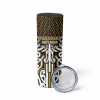 Custom Aotearoa Taranaki Skinny Tumbler Maori Tribal Pattern Mix Poutama LT05 - Polynesian Pride