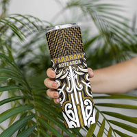Custom Aotearoa Taranaki Skinny Tumbler Maori Tribal Pattern Mix Poutama LT05 - Polynesian Pride