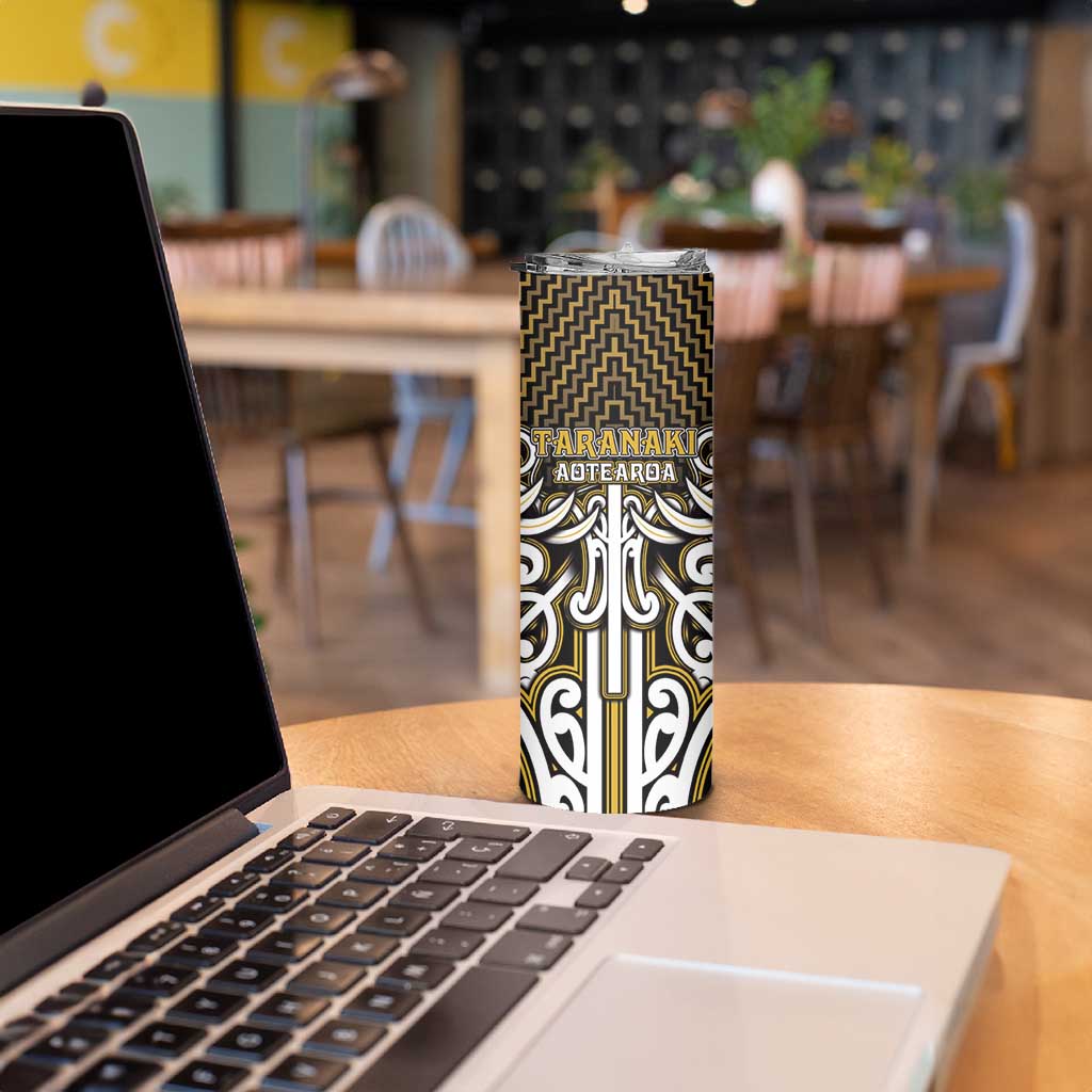 Custom Aotearoa Taranaki Skinny Tumbler Maori Tribal Pattern Mix Poutama LT05 - Polynesian Pride