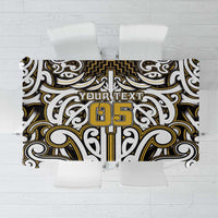 Custom Aotearoa Taranaki Tablecloth Maori Tribal Pattern Mix Poutama