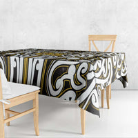 Custom Aotearoa Taranaki Tablecloth Maori Tribal Pattern Mix Poutama