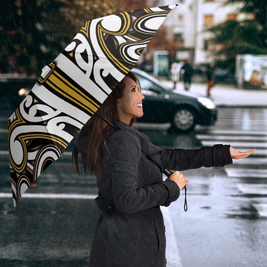 Custom Aotearoa Taranaki Umbrella Maori Tribal Pattern Mix Poutama