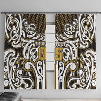 Custom Aotearoa Taranaki Window Curtain Maori Tribal Pattern Mix Poutama