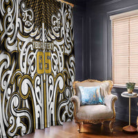 Custom Aotearoa Taranaki Window Curtain Maori Tribal Pattern Mix Poutama
