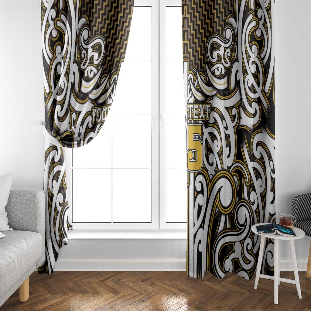 Custom Aotearoa Taranaki Window Curtain Maori Tribal Pattern Mix Poutama
