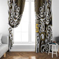 Custom Aotearoa Taranaki Window Curtain Maori Tribal Pattern Mix Poutama
