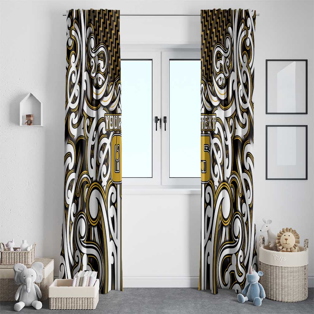 Custom Aotearoa Taranaki Window Curtain Maori Tribal Pattern Mix Poutama