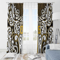 Custom Aotearoa Taranaki Window Curtain Maori Tribal Pattern Mix Poutama