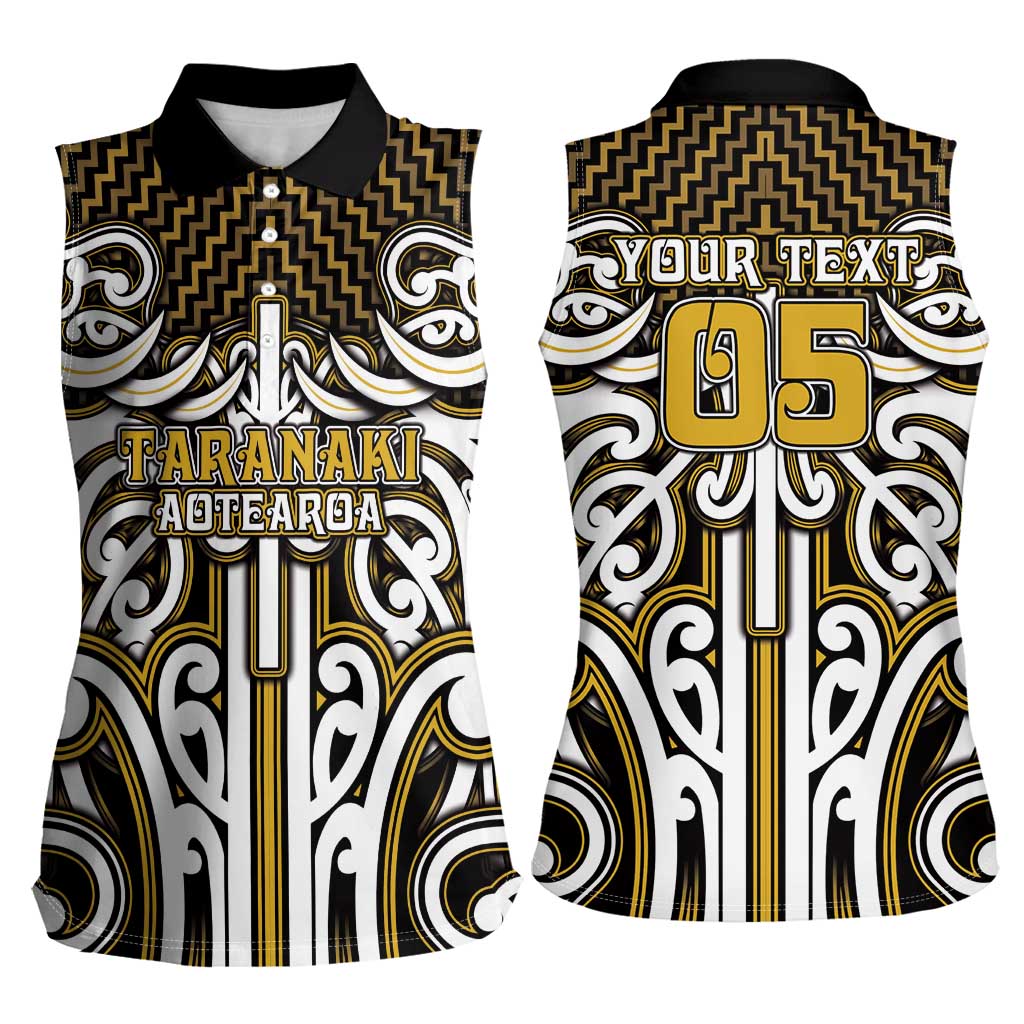 Custom Aotearoa Taranaki Women Sleeveless Polo Shirt Maori Tribal Pattern Mix Poutama LT05 - Polynesian Pride