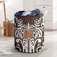Custom Aotearoa Waikato Laundry Basket Maori Tribal Pattern Mix Poutama