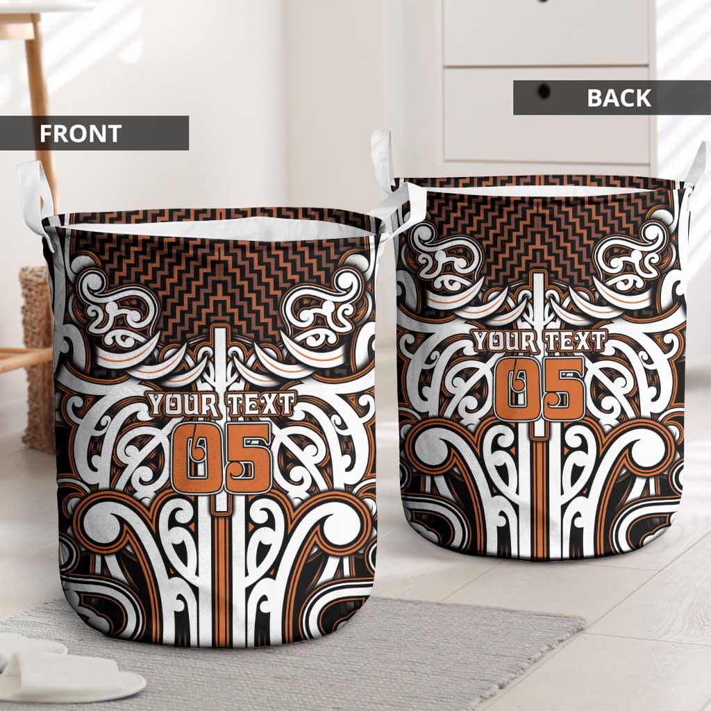 Custom Aotearoa Waikato Laundry Basket Maori Tribal Pattern Mix Poutama