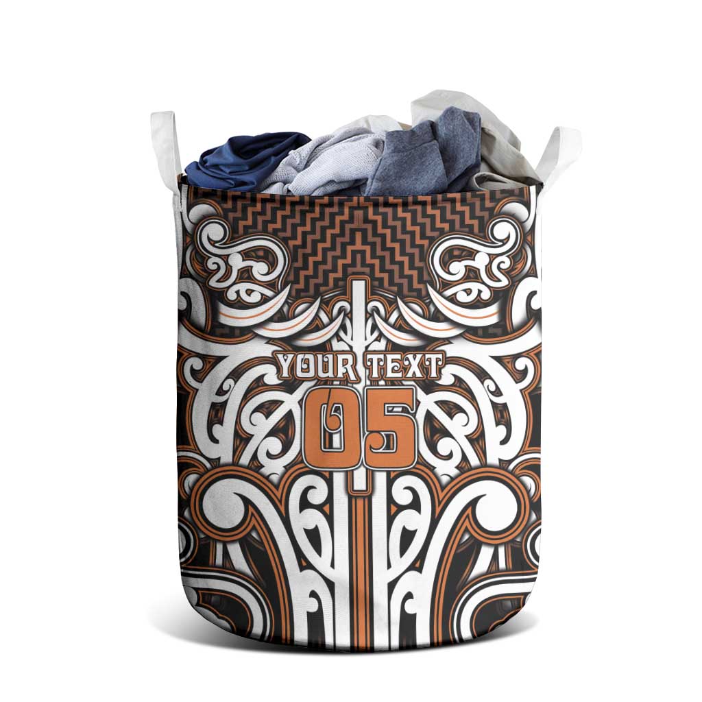 Custom Aotearoa Waikato Laundry Basket Maori Tribal Pattern Mix Poutama