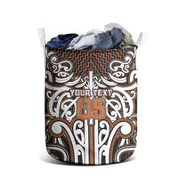 Custom Aotearoa Waikato Laundry Basket Maori Tribal Pattern Mix Poutama