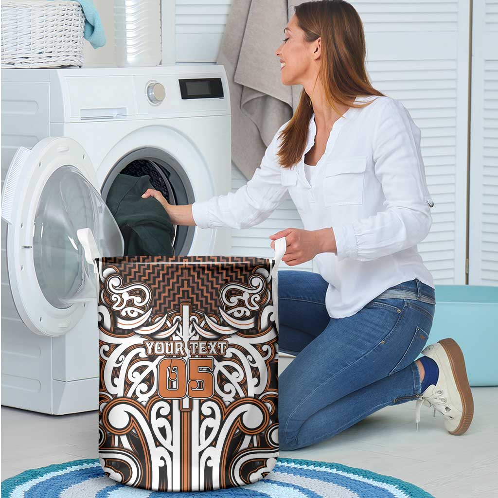 Custom Aotearoa Waikato Laundry Basket Maori Tribal Pattern Mix Poutama