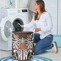 Custom Aotearoa Waikato Laundry Basket Maori Tribal Pattern Mix Poutama