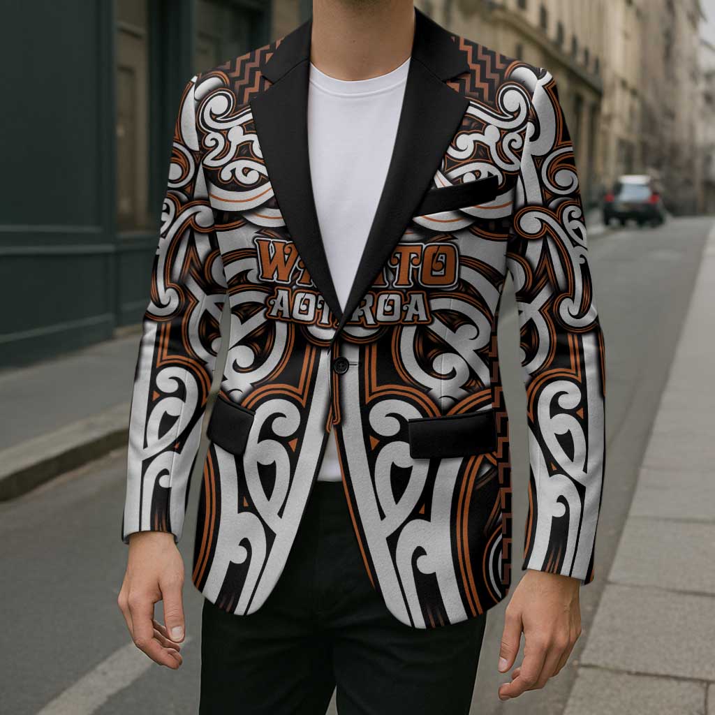 Custom Aotearoa Waikato Blazer Maori Tribal Pattern Mix Poutama LT05 - Polynesian Pride