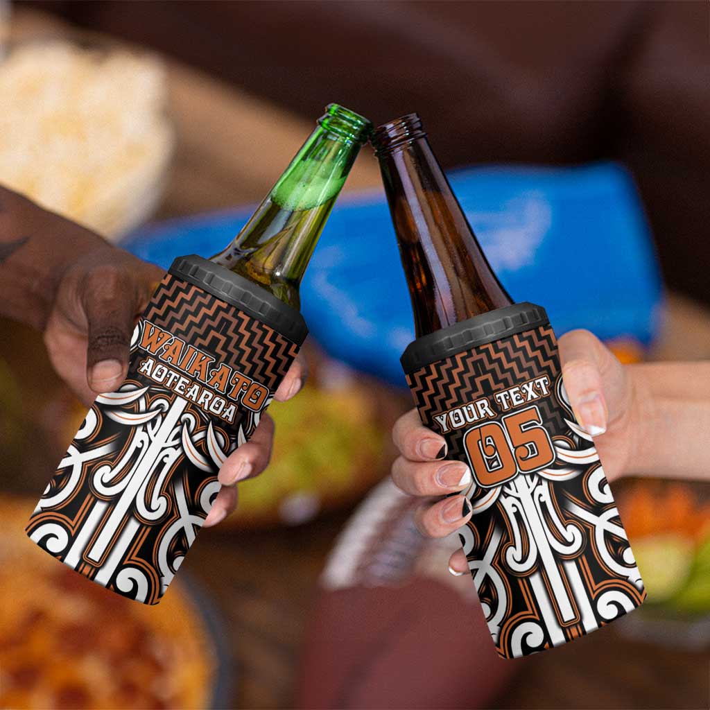 Custom Aotearoa Waikato 4 in 1 Can Cooler Tumbler Maori Tribal Pattern Mix Poutama LT05 - Polynesian Pride