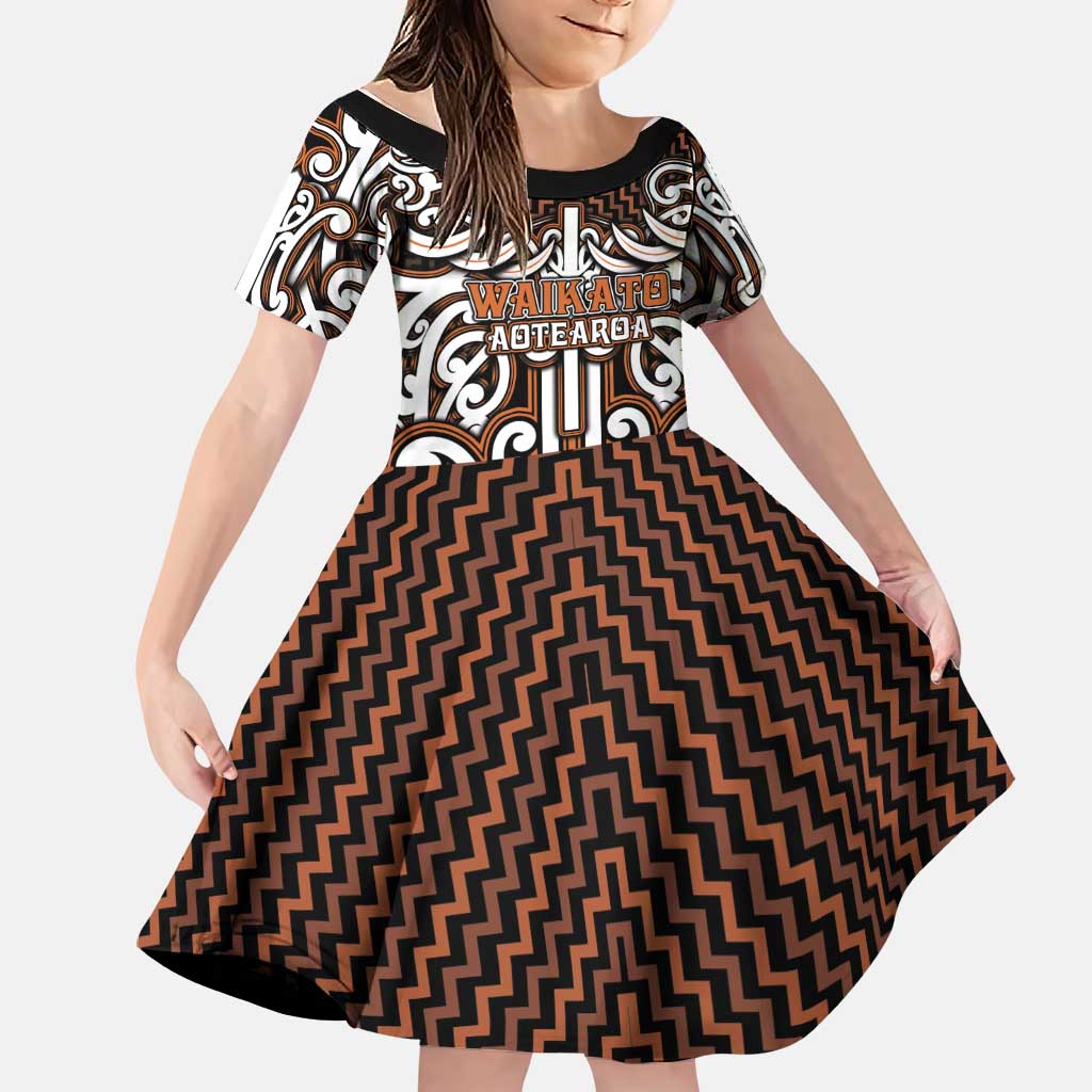 Custom Aotearoa Waikato Family Matching Summer Maxi Dress and Hawaiian Shirt Maori Tribal Pattern Mix Poutama