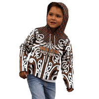 Custom Aotearoa Waikato Kid Hoodie Maori Tribal Pattern Mix Poutama LT05 - Polynesian Pride