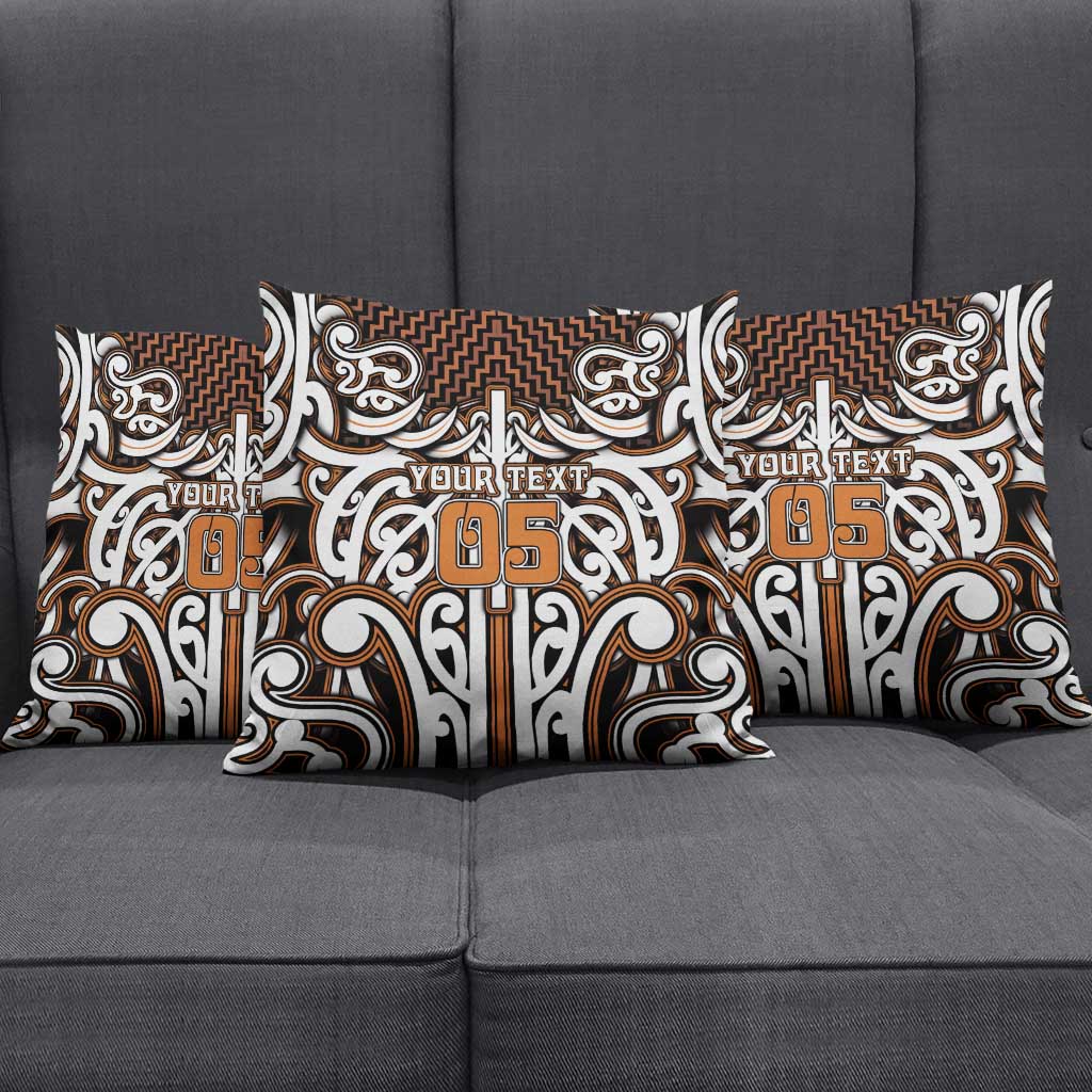 Custom Aotearoa Waikato Pillow Cover Maori Tribal Pattern Mix Poutama