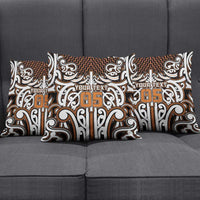 Custom Aotearoa Waikato Pillow Cover Maori Tribal Pattern Mix Poutama