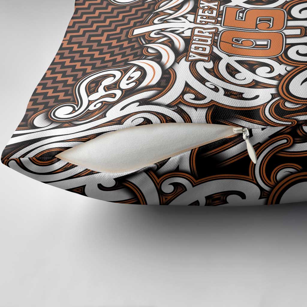 Custom Aotearoa Waikato Pillow Cover Maori Tribal Pattern Mix Poutama