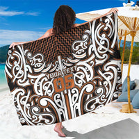 Custom Aotearoa Waikato Sarong Maori Tribal Pattern Mix Poutama LT05 One Size 44 x 66 inches Orange - Polynesian Pride