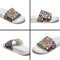 Custom Aotearoa Waikato Slide Sandals Maori Tribal Pattern Mix Poutama LT05 - Polynesian Pride
